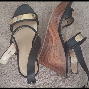 Beautiful Black and Gold Accent Sandals